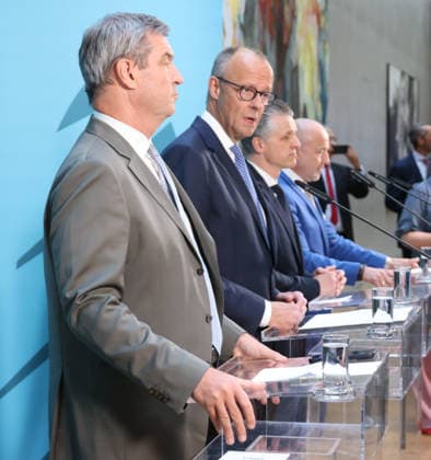 Bundestag CDU Merz 29.07.2026, Germany, Berlin, Bundestag, Pressekonferenz Parteivorsitzender der CDU Friedrich Merz, CSU Markus Soeder CSU, Thorsten Frey Fraktionsvorsitzender CDU, Alecander Hofmann CSU Lamdesgruppe, Berlin Berlin Germany *** Bundestag, CDU, Merz, July 29, 2026, Germany, Berlin, Bundestag, Press Conference: CDU Party Chairman Friedrich Merz, CSU’s Markus Söder, CDU Parliamentary Group Chairman Thorsten Frey, CSU State Group’s Alexander Hofmann, Berlin, Berlin, Germany