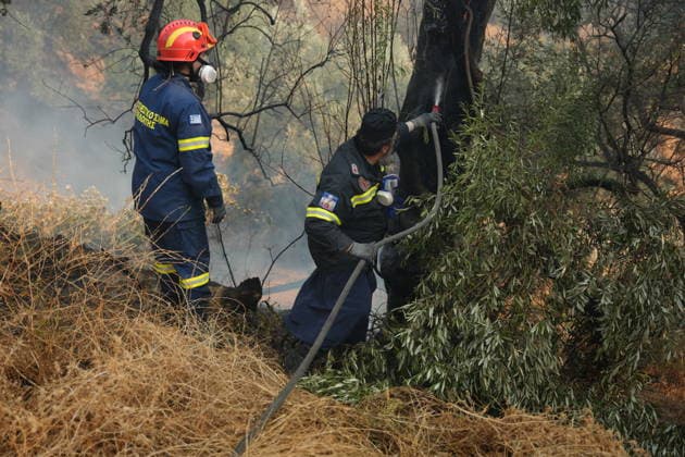 Forest fire in the Greek island of Lesbos LESBOS, GREECE - JULY 29: Teams continue their efforts to extinguish the fire that broke out in the forest area from air and land in the Plomari town on Lesbos island, Greece on July 29, 2026. Panagiotis Balaskas Anadolu Lesbos Greece. Editorial use only. Please get in touch for any other usage.  Copyright: x2026xAnadoluxPanagiotisxBalaskasx