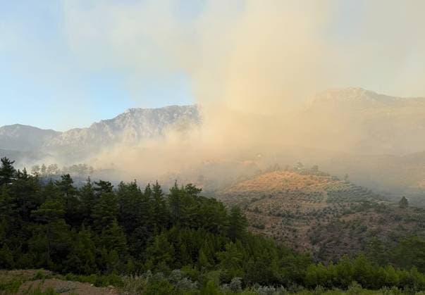 Firefighting efforts continue against wildfire in Antalya ANTALYA, TURKIYE - JULY 29: Aerial and ground crews battle a forest fire in the Alanya district of Antalya, Turkiye, on July 29, 2026. Mert Canturk Anadolu Antalya Turkey. Editorial use only. Please get in touch for any other usage.  Copyright: x2026xAnadoluxMertxCanturkx
