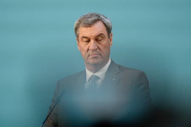 Pressestatement, Sondersitzung, CDU CSU-Bundestagsfraktion Bundestag, Jakob-Kaiser-Haus, Pressestatement, Sondersitzung, CDU CSU-Bundestagsfraktion, Markus Söder, Ministerpräsident, Bayern Berlin Berlin GER *** Press Statement, Special Session, CDU CSU Parliamentary Group in the Bundestag, Jakob Kaiser House, Press Statement, Special Session, CDU CSU Parliamentary Group in the Bundestag, Markus Söder, Minister-President, Bavaria, Berlin, Berlin, GER