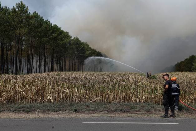 FIRE IN GIRONDE PHOTOPQR LE PARISIEN Olivier Corsan Lège-Cap-Ferret July 29, 2026 Lège-Cap-Ferret, Gironde, France, July 29, 2026 Civilians using a cornfield sprinkler system battle a flare-up from the Gironde fire in Sector 21 of Lège Cap Ferret GIRONDE FIRE July 29, 2026 Lège Cap Ferret, Gironde, France Firefighters battled all day in Sector 21 of Lège Cap Ferret against flare-ups from the Gironde fire, supported by members of the public Local Caption GIRONDE FIRE Lège Cap Ferret Gironde France  Copyright: xPHOTOPQR LExPARISIEN MAXPPPxOlivierxCorsanx 20260729LPA8044 20260729LPA8044