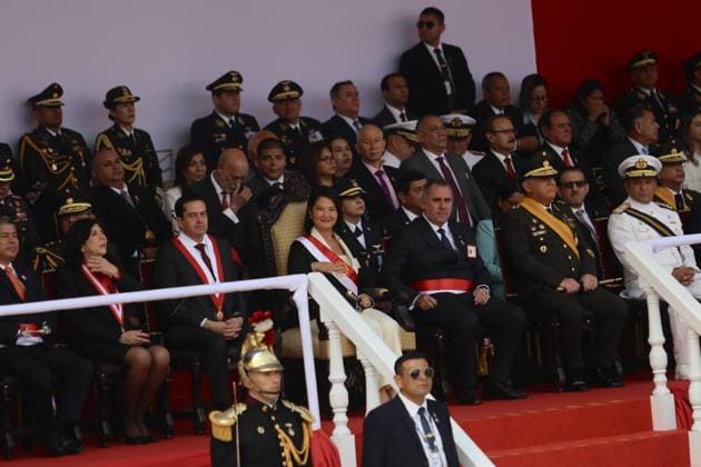 Keiko Fujimori presided over the grand civic military parade in her first official ceremony as president LIMA, PERU - JULY 29, 2026 President of Peru Keiko Fujimori (C) arrives at the civic-military parade ceremony marking the 205th anniversary of Peru s Independence on July 29, 2026, in Lima, Peru. One day after taking office as President of the Republic, President Keiko Fujimori attended the civic-military event, where members of the Armed Forces, the National Police, and various civilian delegations took part in the parade, one of the most important official ceremonial events on Peru s national calendar. Klebher Vasquez Anadolu Lima Peru. Editorial use only. Please get in touch for any other usage.  Copyright: x2026xAnadoluxKlebherxVasquezx