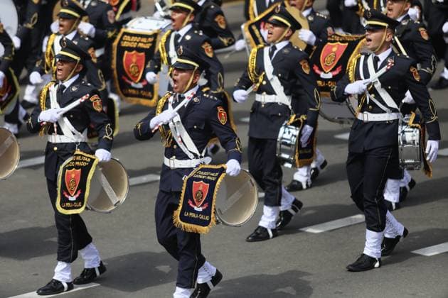 Keiko Fujimori presided over the grand civic military parade in her first official ceremony as president LIMA, PERU - JULY 29: Members of the Peruvian Army march during the civic-military parade marking the 205th anniversary of Peru s Independence in Lima, Peru, on July 29, 2026. The ceremony takes place one day after President Keiko Fujimori takes office and is among the country s most important official national celebrations. Klebher Vasquez Anadolu Lima Peru. Editorial use only. Please get in touch for any other usage.  Copyright: x2026xAnadoluxKlebherxVasquezx