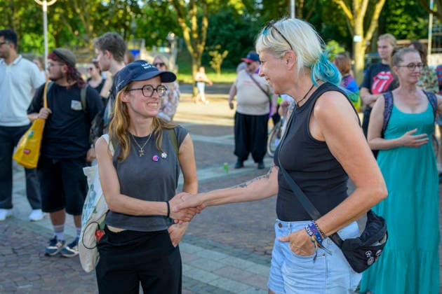 Berlin, Anschlag auf den Christopher Street Day, Mahnwache in Dortmund auf dem Friedensplatz 29.07.2026, Mahnwache slado, 29.07.2026 CSD Dem Aufruf zur Solidariät links und rechts wird gefolgt. Dortmund Friedensplatz Dortmund NRW Deutschland *** July 29, 2026, Slado Vigil, July 29, 2026 CSD; the call for solidarity from both the left and the right is heeded; Dortmund Friedensplatz, Dortmund, North Rhine-Westphalia, Germany