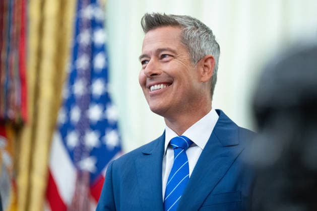 President Trump Announces Dulles Airport Redesign and Overhaul United States Secretary of Transportation Sean Duffy in the Oval Office of the White House in Washington, DC, USA on Wednesday, July 29, 2026. President Trump is expected to announce a redesign and overhaul of Dulles International Airport in Northern Virginia. Credit: Aaron Schwartz Pool via CNP Washington District of Columbia United States  Copyright: xPool ABACAx