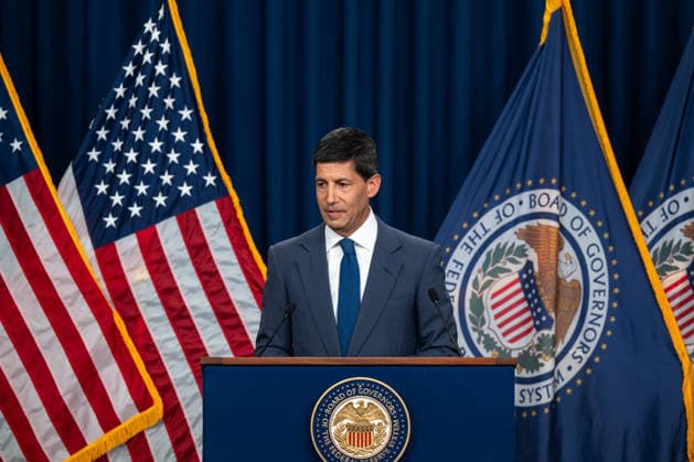 Chairman of the Federal Reserve Kevin Warsh speaks at a press conference at the Federal Reserve in Washington, DC on Wednesday, July 29, 2026. The Federal Reserve announced they will hold rates steady, but three officials dissented in a fractured vote.  WAP20260729015 ANNABELLExGORDON