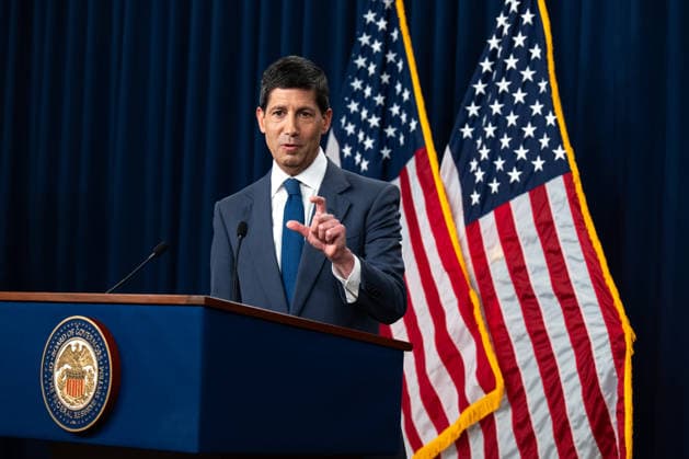 Chairman of the Federal Reserve Kevin Warsh speaks at a press conference at the Federal Reserve in Washington, DC on Wednesday, July 29, 2026. The Federal Reserve announced they will hold rates steady, but three officials dissented in a fractured vote.  WAP20260729023 ANNABELLExGORDON