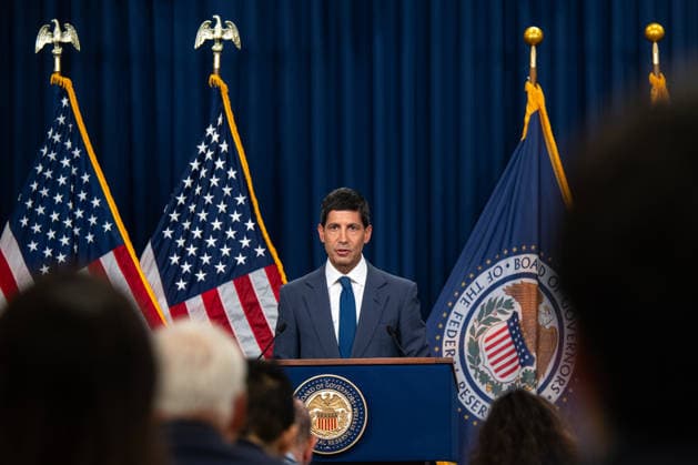 Chairman of the Federal Reserve Kevin Warsh speaks at a press conference at the Federal Reserve in Washington, DC on Wednesday, July 29, 2026. The Federal Reserve announced they will hold rates steady, but three officials dissented in a fractured vote.  WAP20260729006 ANNABELLExGORDON