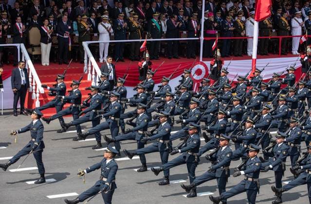 (260729) -- LIMA, July 29, 2026 -- Soldiers participate in a parade to commemorate the 205th anniversary of Peru s independence in Lima, Peru, July 29, 2026. (Photo by Mariana Bazo Xinhua) PERU-LIMA-INDEPENDENCE-COMMEMORATION WangxZhiying 