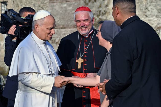 ITALY - POPE LEO XIV DURING A CONCERT IN BORGO LAUDATO SI , A 55-HECTARE EDUCATIONAL AND ENVIRONMENTAL CENTER, AT CASTEL GANDOLFO - 2026 7 29 Italy, Castel Gandolfo , Vatican, 2026 7 29 Pope Leo XIV during a concert in Borgo Laudato Si, a 55-hectare educational and environmental center, at Castel Gandolfo . EDITORIAL USE ONLY - NO BOOKS Copyright: xALESSIAxGIULIANIx