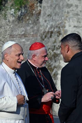 ITALY - POPE LEO XIV DURING A CONCERT IN BORGO LAUDATO SI , A 55-HECTARE EDUCATIONAL AND ENVIRONMENTAL CENTER, AT CASTEL GANDOLFO - 2026 7 29 Italy, Castel Gandolfo , Vatican, 2026 7 29 Pope Leo XIV during a concert in Borgo Laudato Si, a 55-hectare educational and environmental center, at Castel Gandolfo . EDITORIAL USE ONLY - NO BOOKS Copyright: xALESSIAxGIULIANIx