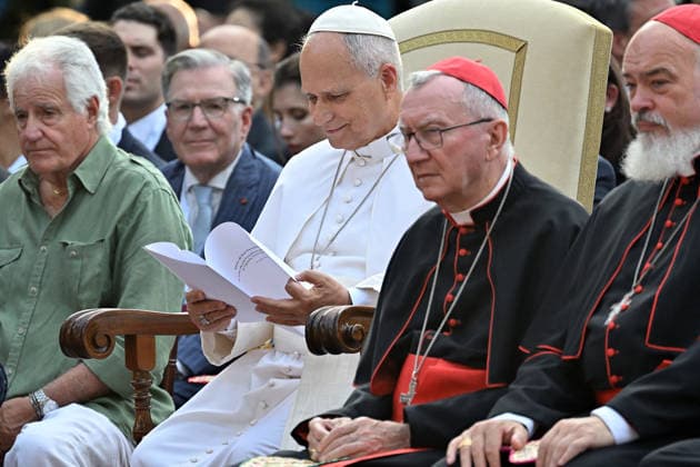 ITALY - POPE LEO XIV DURING A CONCERT IN BORGO LAUDATO SI , A 55-HECTARE EDUCATIONAL AND ENVIRONMENTAL CENTER, AT CASTEL GANDOLFO - 2026 7 29 Italy, Castel Gandolfo , Vatican, 2026 7 29 Pope Leo XIV during a concert in Borgo Laudato Si, a 55-hectare educational and environmental center, at Castel Gandolfo . EDITORIAL USE ONLY - NO BOOKS Copyright: xALESSIAxGIULIANIx