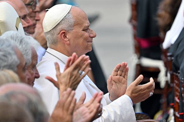 ITALY - POPE LEO XIV DURING A CONCERT IN BORGO LAUDATO SI , A 55-HECTARE EDUCATIONAL AND ENVIRONMENTAL CENTER, AT CASTEL GANDOLFO - 2026 7 29 Italy, Castel Gandolfo , Vatican, 2026 7 29 Pope Leo XIV during a concert in Borgo Laudato Si, a 55-hectare educational and environmental center, at Castel Gandolfo . EDITORIAL USE ONLY - NO BOOKS Copyright: xALESSIAxGIULIANIx