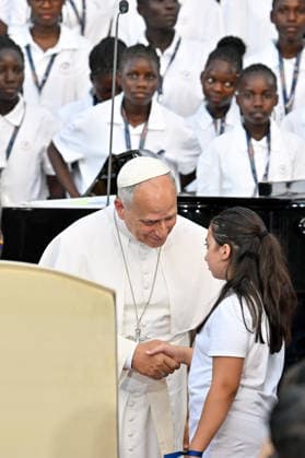 ITALY - POPE LEO XIV DURING A CONCERT IN BORGO LAUDATO SI , A 55-HECTARE EDUCATIONAL AND ENVIRONMENTAL CENTER, AT CASTEL GANDOLFO - 2026 7 29 Italy, Castel Gandolfo , Vatican, 2026 7 29 Pope Leo XIV during a concert in Borgo Laudato Si, a 55-hectare educational and environmental center, at Castel Gandolfo . EDITORIAL USE ONLY - NO BOOKS Copyright: xALESSIAxGIULIANIx