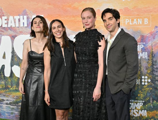 ˜Teenage Sex and Death at Camp Miasma™ Premiere Jen Statsky, Lucia Aniello, Hannah Einbinder and Paul W. Downs arriving to the Teenage Sex and Death at Camp Miasma premiere held at the Directors Guild Theatre on July 29, 2026 in Los Angeles, CA. Los Angeles Directors Guild Theatre California USA Copyright: xLisaxOConnorx xAFF-USA.comx