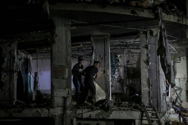 Israeli army continues attacks on civilian homes in Gaza GAZA CITY, GAZA STRIP, PALESTINE - JULY 30: Firefighters respond to a fire in a damaged building near Al-Ahli (Baptist) Hospital after an Israeli strike in eastern Gaza City, Gaza Strip, Palestine on July 30, 2026. According to local sources, the strike targeted the building near the hospital following a renewed ceasefire violation, causing damage and igniting a fire. Saeed M. M. T. Jaras Anadolu Gaza City Gaza. Editorial use only. Please get in touch for any other usage.  Copyright: x2026xAnadoluxSaeedxM.xM.xT.xJarasx