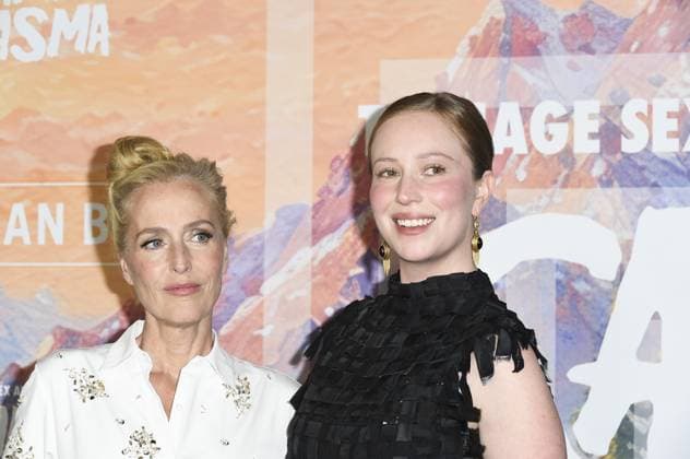 Gillian Anderson, Hannah Einbinder at arrivals for TEENAGE SEX AND DEATH AT CAMP MIASMA Premiere, Directors Guild of America DGA Theater Complex, Los Angeles, CA, July 29, 2026. Photo By: Elizabeth Goodenough Everett Collection TEENAGE SEX AND DEATH AT CAMP MIASMA Premiere PUBLICATIONXNOTxINxCANxCHNxFRAxITAxJPNxNORxPOLxRUSxESPxUKxUSA