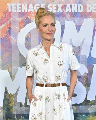 ˜Teenage Sex and Death at Camp Miasma™ Premiere Gillian Anderson arriving to the Teenage Sex and Death at Camp Miasma premiere held at the Directors Guild Theatre on July 29, 2026 in Los Angeles, CA. Los Angeles Directors Guild Theatre California USA Copyright: xLisaxOConnorx xAFF-USA.comx