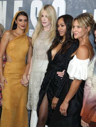 July 29, 2026, New York, New York, USA: Actors LAYSLA DE OLIVEIRA, NICOLE KIDMAN, ZOE SALDANA, and JILL WAGNER, seen at Paramount Plus Original Series Lioness Season 3 arrivals held at SVA Theater. New York USA  - ZUMAk03_ 20260729_zaf_k03_133 Copyright: xNancyxKaszermanx