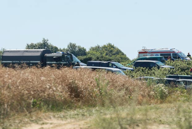 Russian missile crashed in eastern Poland Photo: Wojciech Olkusnik East News Military and security services vehicles and personnel are seen at the site of a crater in a field left by an unidentified object that is believed to be a Russian missile near the village of Tarnawa Kolonia on July 30, 2026 in eastern Poland. EN_01681810_0030 