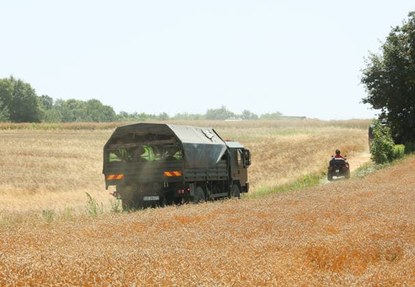 Russian missile crashed in eastern Poland Photo: Wojciech Olkusnik East News Military and security services vehicles and personnel are seen at the site of a crater in a field left by an unidentified object that is believed to be a Russian missile near the village of Tarnawa Kolonia on July 30, 2026 in eastern Poland. EN_01681810_0064 