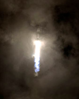 SpaceX launches their Falcon 9 rocket through a deck of clouds on a mission carrying a classified payload at 3:10 AM from Launch Complex 40 at the Cape Canaveral Space Force Station, Florida on Wednesday July 30, 2026. The National Reconnaissance Office will manage the payload (NROL-95) as part of the National Space Security Launch Phase 2.  CCP20260730005 JOExMARINO