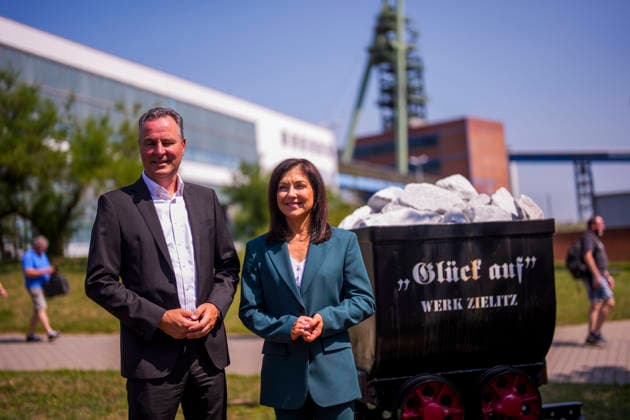 Katherina Reiche (CDU), Bundesministerin fuer Wirtschaft und Energie, besucht die K+S Minerals and Agriculture GmbH Werk Zielitz. Zielitz, 30.07.2026. Fotografiert im Auftrag des Bundesministeriums fuer Wirtschaft und Energie Zielitz Deutschland *** Katherina Reiche (CDU), Federal Minister of Economic Affairs and Energy, visits the K S Minerals and Agriculture GmbH plant in Zielitz. Zielitz, July 30, 2026. Photographed on behalf of the Federal Ministry of Economic Affairs and Energy. Zielitz, Germany Copyright: xDominikxButzmannx