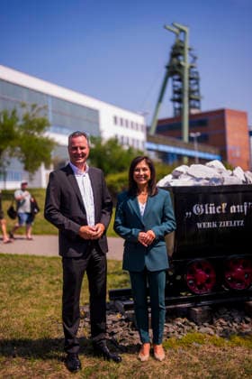 Katherina Reiche (CDU), Bundesministerin fuer Wirtschaft und Energie, besucht die K+S Minerals and Agriculture GmbH Werk Zielitz. Zielitz, 30.07.2026. Fotografiert im Auftrag des Bundesministeriums fuer Wirtschaft und Energie Zielitz Deutschland *** Katherina Reiche (CDU), Federal Minister of Economic Affairs and Energy, visits the K S Minerals and Agriculture GmbH plant in Zielitz. Zielitz, July 30, 2026. Photographed on behalf of the Federal Ministry of Economic Affairs and Energy. Zielitz, Germany Copyright: xDominikxButzmannx