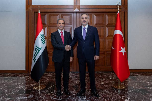 Turkish Foreign Minister Hakan Fidan ANKARA, TURKIYE - JULY 30: Turkish Foreign Minister Hakan Fidan (R) meets with Iraqi Supreme Judicial Council President Faiq Zidan in Ankara, Turkiye, on July 30, 2026. Mustafa Hatipoglu Anadolu Ankara Turkey. Editorial use only. Please get in touch for any other usage.  Copyright: x2026xAnadoluxMustafaxHatipoglux