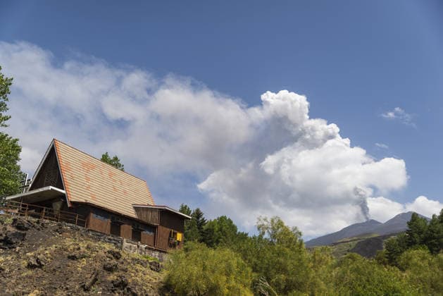 Mount Etna erupts, sending ash plume over Catania, Sicily CATANIA, ITALY - JULY 30: Mount Etna spews a column of ash after over three weeks of apparent calm on July 30, 2026 in Catania, Sicily, Italy. The activity, which began at approximately 3:30 AM local time, was characterized by intense Strombolian activity, which evolved into a lava fountain during the morning. Massive ash emission from the Voragine summit crater generated an eruption column that reached approximately 7 kilometers above sea level, dispersing west and northwest, with ashfall reported in the town of Bronte. The presence of volcanic ash prompted temporary airspace restrictions over the volcano, but operations at Catania International Airport continue regularly without in  Copyright: x2026xAnadoluxSalvatorexAllegrax