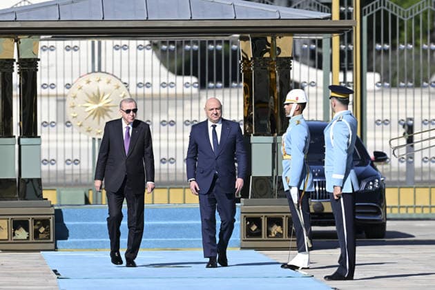 Turkish President Recep Tayyip Erdogan ANKARA, TURKIYE - JULY 30: Turkish President Recep Tayyip Erdogan (L) welcomes Lebanese President Joseph Aoun (2nd L) with an official ceremony at the Presidential Complex during Aoun s official visit in Ankara, Turkiye, on July 30, 2026. Dogukan Keskinkilic Anadolu Ankara Turkey. Editorial use only. Please get in touch for any other usage.  Copyright: x2026xAnadoluxDogukanxKeskinkilicx