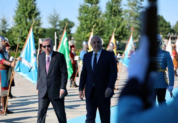 Turkish President Recep Tayyip Erdogan ANKARA, TURKIYE - JULY 30: (----EDITORIAL USE ONLY - MANDATORY CREDIT - TURKISH PRESIDENCY MURAT CETINMUHURDAR HANDOUT - NO MARKETING NO ADVERTISING CAMPAIGNS - DISTRIBUTED AS A SERVICE TO CLIENTS----) Turkish President Recep Tayyip Erdogan (L) welcomes Lebanese President Joseph Aoun (R) with an official ceremony at the Presidential Complex during Aoun s official visit in Ankara, Turkiye, on July 30, 2026. Turkish Presidency Murat Cetinmuhurdar Handout Anadolu Ankara Turkey. Editorial use only. Please get in touch for any other usage.  Copyright: x2026xAnadoluxTurkishxPresidencyx xMuratxCetinmuhurdarx xHandoutx