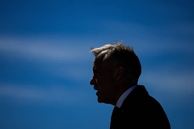 July 30, 2026, Delta, Bc, CANADA: Prime Minister Mark Carney is silhouetted as he gives a statement after touring Global Container Terminals Deltaport facility, at Roberts Bank in Delta, B.C., on Thursday, July 30, 2026. Delta CANADA  - ZUMAc35_ 20260730_zaf_c35_026 Copyright: xDarrylxDyckx