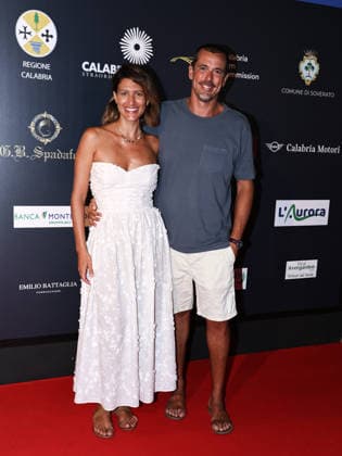 IPA87125692 - Soverato (CZ), Magna Graecia Film Festival - Day 6. Pictured: Giulia Bevilacqua with her husband Nicola Capodanno  Copyright: xMarcoxProvvisionatox xMarcoxProvvisionatox 87125692