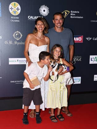 IPA87125711 - Soverato (CZ), Magna Graecia Film Festival - Day 6. Pictured: Giulia Bevilacqua, with her husband Nicola Capodanno and their children Vittoria and Edoardo  Copyright: xMarcoxProvvisionatox xMarcoxProvvisionatox 87125711
