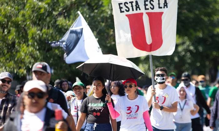 University Community Commemorates 1975 Student Massacre in El Salvador SAN SALVADOR, El Salvador July 30, 2026: Members of the University of El Salvador community participate in a march commemorating the 51st anniversary of the July 30, 1975, student massacre in San Salvador. The annual event honors students who were killed when a demonstration against the government of Colonel Arturo Armando Molina was violently suppressed and serves as a platform to express views on current political and social issues. SAN SALVADOR El Salvador Copyright: x xEdgarxRomerox xJNAxPressx