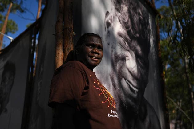 GARMA FESTIVAL, Gayili Yunupingu, grand daughter of Mathaman Marika poses for a photo during the 26th annual Garma Festival in Gulkula, Northern Territory, Friday, July 31, 2026. The Garma Festival takes place on the remote northeast Arnhem Land, celebrating Yolngu culture and customs in a four-day event hosted by the Yothu Yindi Foundation. ( NO ARCHIVING Gulkula Ceremonial Site Northern Territory Australia  Copyright: xJamesxRossx 20260731117660516167