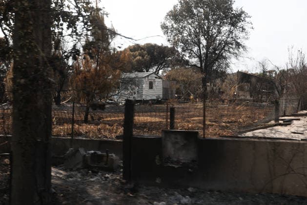 Fires in Gironde: One of the many homes destroyed on Avenue du Bassin d Arcachon in Le Porge, Gironde, on July 30, 2026. Jean Marc LHOMER Bestimage. Images of the damage caused by the fires ravaging the Gironde region of France.  Copyright: xJean-MarcxLhomerx xBestimagexJean-MarcxLhomerx xBestimagex