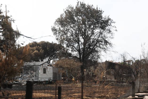 Fires in Gironde: One of the many homes destroyed on Avenue du Bassin d Arcachon in Le Porge, Gironde, on July 30, 2026. Jean Marc LHOMER Bestimage. Images of the damage caused by the fires ravaging the Gironde region of France.  Copyright: xJean-MarcxLhomerx xBestimagexJean-MarcxLhomerx xBestimagex