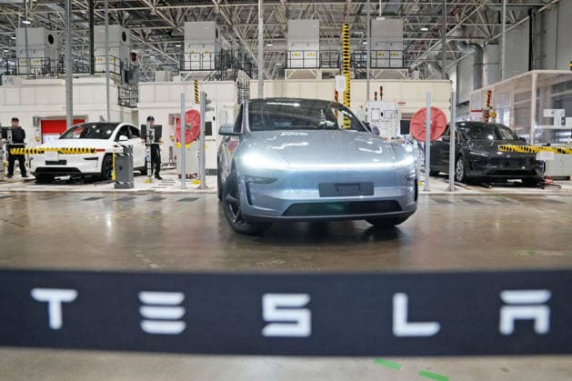 Tesla mulls China business separation Photo taken on April 14, 2026, shows a Tesla Inc. factory in Shanghai. The U.S. electric vehicle maker is considering separating its China operations.  A14AA0005624700P
