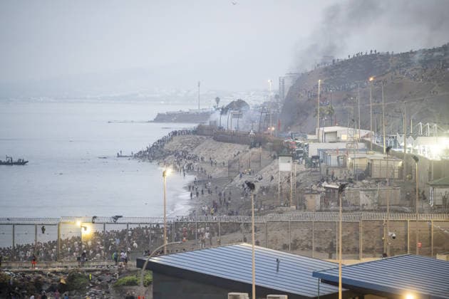 Migrants arrive on shore after attempting sea crossing to Ceuta from Morocco CEUTA, SPAIN - JULY 31: Migrants arrive on the shore of the Spanish city of Ceuta in North Africa after attempting to swim from Morocco on July 31, 2026. Moroccan and Algerian migrants attempted to reach Ceuta by sea, while many were intercepted by Moroccan patrol boats. Spain s Maritime Rescue Service, the Spanish Red Cross, and the Civil Guard carried out rescue operations after the attempted crossings. Marcos Moreno Anadolu Ceuta Spain. Editorial use only. Please get in touch for any other usage.  Copyright: x2026xAnadoluxMarcosxMorenox