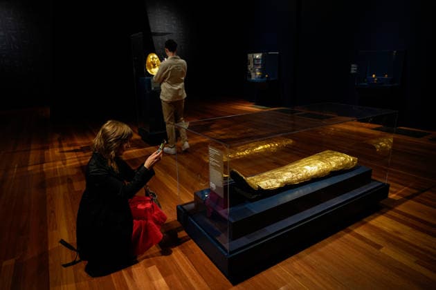 Treasures of the Pharaohs Exhibition opening night event in San Francisco SAN FRANCISCO, CA - JULY 30: Guests visit the Treasures of the Pharaohs Exhibition during the opening event as Mayor Daniel Lurie, Egyptian Minister Sherif Fathi Attia of Tourism and Antiquities, officials and invited guests attend at the de Young Museum in San Francisco, California, United States on July 30, 2026. Treasures of the Pharaohs Exhibition will be open to public on August 1. Tayfun Coskun Anadolu California United States. Editorial use only. Please get in touch for any other usage.  Copyright: x2026xAnadoluxTayfunxCoskunx