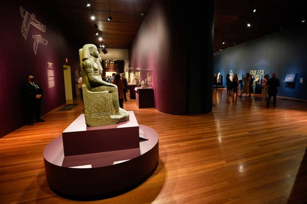 Treasures of the Pharaohs Exhibition opening night event in San Francisco SAN FRANCISCO, CA - JULY 30: Guests visit the Treasures of the Pharaohs Exhibition during the opening event as Mayor Daniel Lurie, Egyptian Minister Sherif Fathi Attia of Tourism and Antiquities, officials and invited guests attend at the de Young Museum in San Francisco, California, United States on July 30, 2026. Treasures of the Pharaohs Exhibition will be open to public on August 1. Tayfun Coskun Anadolu California United States. Editorial use only. Please get in touch for any other usage.  Copyright: x2026xAnadoluxTayfunxCoskunx