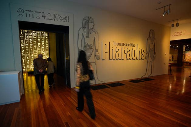Treasures of the Pharaohs Exhibition opening night event in San Francisco SAN FRANCISCO, CA - JULY 30: Guests visit the Treasures of the Pharaohs Exhibition during the opening event as Mayor Daniel Lurie, Egyptian Minister Sherif Fathi Attia of Tourism and Antiquities, officials and invited guests attend at the de Young Museum in San Francisco, California, United States on July 30, 2026. Treasures of the Pharaohs Exhibition will be open to public on August 1. Tayfun Coskun Anadolu California United States. Editorial use only. Please get in touch for any other usage.  Copyright: x2026xAnadoluxTayfunxCoskunx