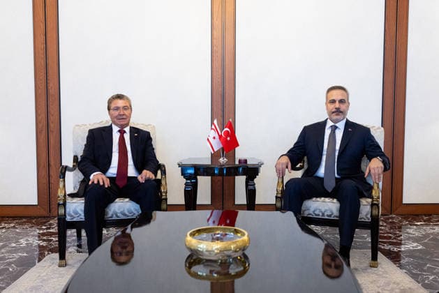 Hakan Fidan - Unal Ustel meeting in Ankara ANKARA, TURKIYE - JULY 31: Turkish Foreign Minister Hakan Fidan meets with Turkish Republic of Northern Cyprus (TRNC) Prime Minister Unal Ustel (L) in Ankara, Turkiye on July 31, 2026. Murat Gok Anadolu Ankara Turkey. Editorial use only. Please get in touch for any other usage.  Copyright: x2026xAnadoluxMuratxGokx