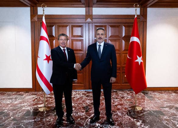 Hakan Fidan - Unal Ustel meeting in Ankara ANKARA, TURKIYE - JULY 31: Turkish Foreign Minister Hakan Fidan meets with Turkish Republic of Northern Cyprus (TRNC) Prime Minister Unal Ustel (L) in Ankara, Turkiye on July 31, 2026. Murat Gok Anadolu Ankara Turkey. Editorial use only. Please get in touch for any other usage.  Copyright: x2026xAnadoluxMuratxGokx