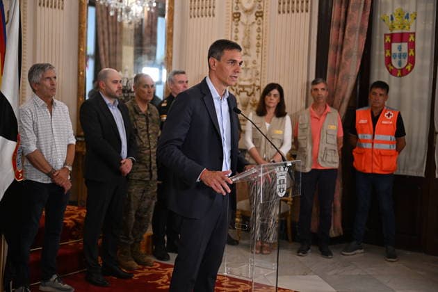 Spanish PM Pedro Sanchez visits Ceuta CEUTA, SPAIN - JULY 31: (----EDITORIAL USE ONLY - MANDATORY CREDIT - LA MONCLOA (SPANISH GOVERNMENT) HANDOUT - NO MARKETING NO ADVERTISING CAMPAIGNS - DISTRIBUTED AS A SERVICE TO CLIENTS----) Spain s Prime Minister Pedro Sanchez gives a speechs as he visits the Spanish city of Ceuta in North Africa following an attempted sea crossing by migrants from Morocco on July 31, 2026. Spanish Prime Minister Pedro Sanchez on Friday described the mass influx of migrants into the Spanish enclave of Ceuta as an attack and a violation of Spain s territorial integrity, while pledging to restore normality as soon as possible. La Moncloa (Spanish Government) Handout Anadolu Ceuta Spain. Editorial use only.  Copyright: x2026xAnadoluxLaxMoncloax(SpanishxGovernment)x xHandoutx