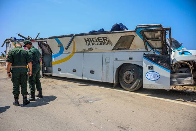 At least 25 killed, 44 injured as passenger bus overturns in northern Algeria BOUMERDES, ALGERIA - JULY 31: Emergency and search-and-rescue teams work at the scene where a passenger bus traveling from Setif veered off road and overturned in Boumerdes province, northern Algeria, on July 31, 2026. At least 25 people were killed and 44 others injured after the tragic accident on Friday, the country s Civil Protection said. Hamza Zait Anadolu Boumerdes Algeria. Editorial use only. Please get in touch for any other usage.  Copyright: x2026xAnadoluxHamzaxZaitx