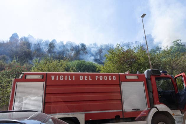 IPA87137223 - Rome: Fire Breaks Out on Monte Ciocci in Rome  Copyright: xMatteoxNardonex xx 87137223