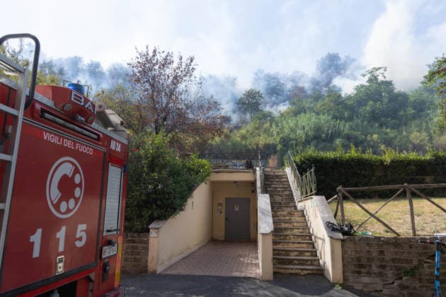 IPA87137236 - Rome: Fire Breaks Out on Monte Ciocci in Rome  Copyright: xMatteoxNardonex xx 87137236